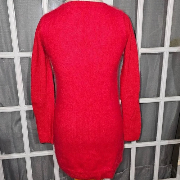 Wallace Womens Red Rabbit Hair Lambs Wool‎ Cashmere Blend Sweater Small - Picture 2 of 6